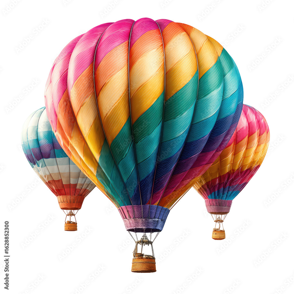 Fototapeta premium Colorful hot air balloons clustered together