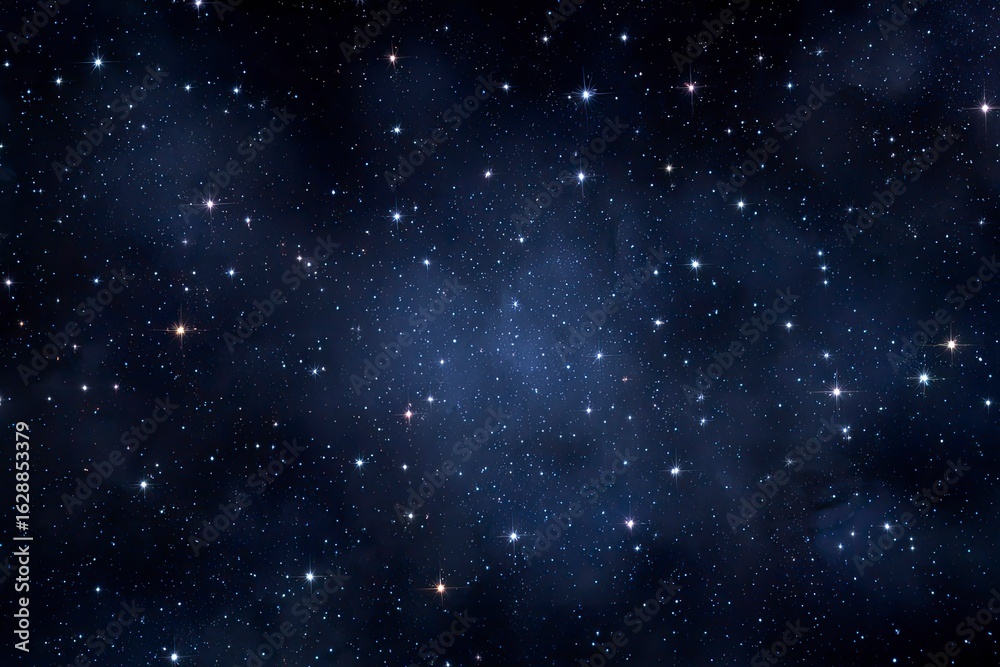 Fototapeta premium A mesmerizing dark blue space with numerous twinkling stars scattered across the canvas