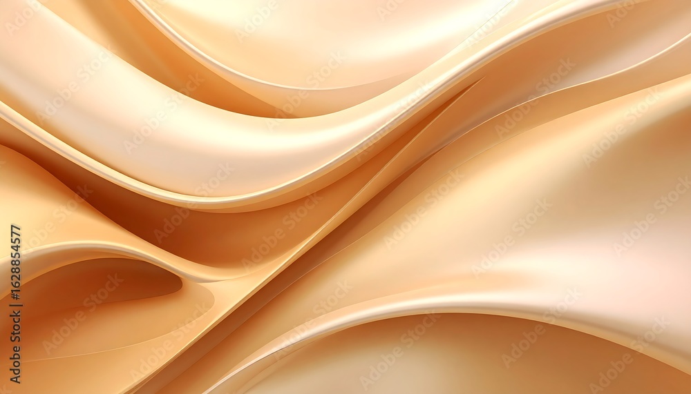 Obraz premium Abstract Beige Silk Fabric Texture with Smooth Waves
