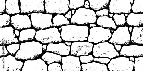 Stones brick wall, Masonry pattern of surface. Outline  illustration background layout. Stone wall pattern for landscape.