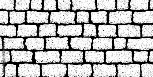 Stones brick wall, Masonry pattern of surface. Outline  illustration background layout. Stone wall pattern for landscape.