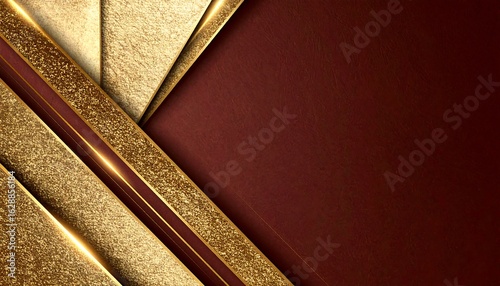 Abstract Golden Layers with Red Texture for Background Design