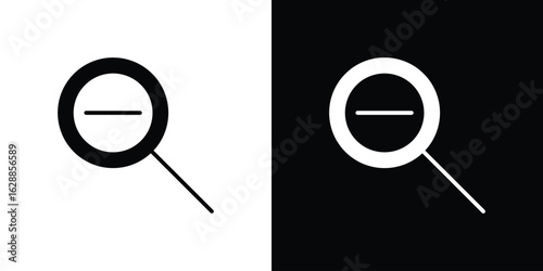 Zoom out icon flat simple. icon set in silhouette