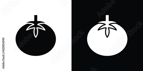 Tomato icon flat simple. icon set in silhouette