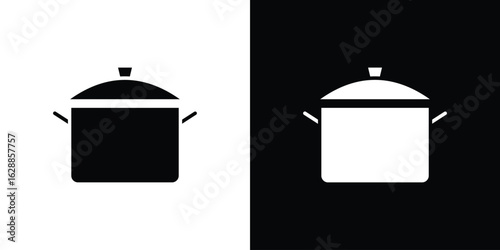 Pot icon flat simple. icon set in silhouette