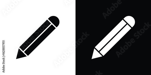 Pencil icon flat simple. icon set in silhouette