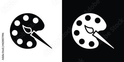 Palette icon flat simple. icon set in silhouette