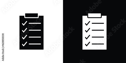 List check icon flat simple. icon set in silhouette