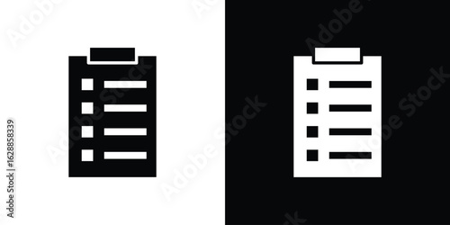 List icon flat simple. icon set in silhouette