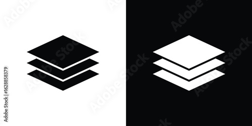 Layers icon flat simple. icon set in silhouette