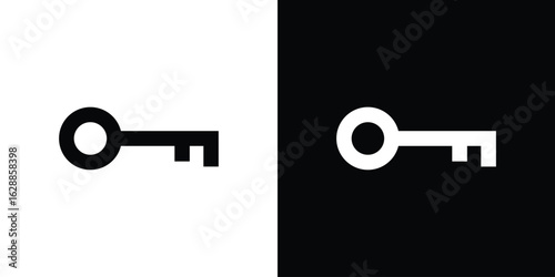 key icon flat simple. icon set in silhouette