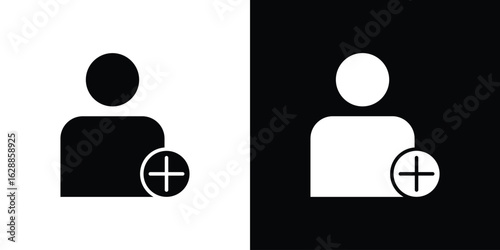 Following icon flat simple. icon set in silhouette