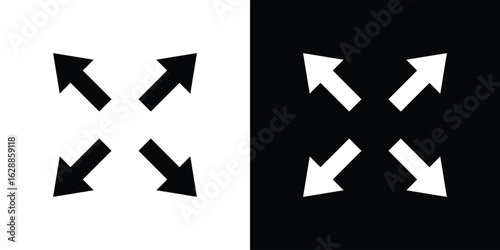 Expand icon flat simple. icon set in silhouette