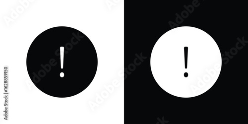 Exclamation interface icon flat simple. icon set in silhouette