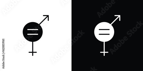 Equality icon flat simple. icon set in silhouette