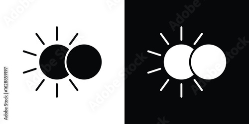 Eclipse icon flat simple. icon set in silhouette