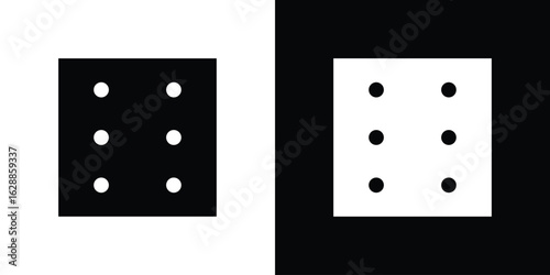 Dice icon flat simple. icon set in silhouette