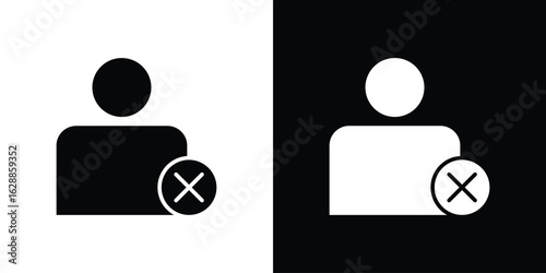 Delete user icon flat simple. icon set in silhouette