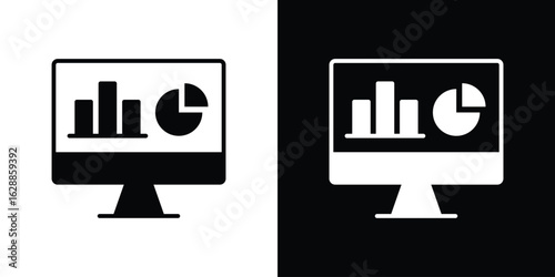 Dashboard icon flat simple. icon set in silhouette