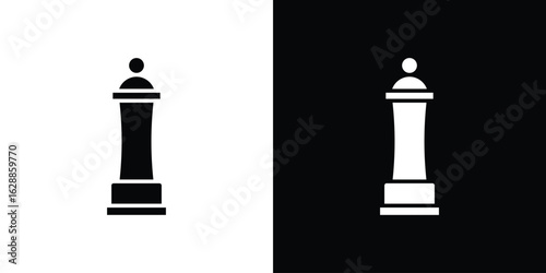 Chess queen icon flat simple. icon set in silhouette