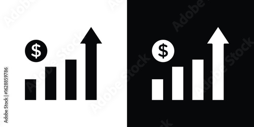 Chat arrow grow icon flat simple. icon set in silhouette