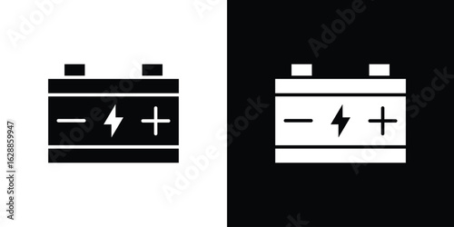 Car battery icon flat simple. icon set in silhouette