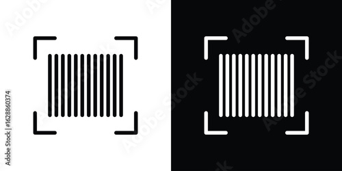 Barcode read icon flat simple. icon set in silhouette
