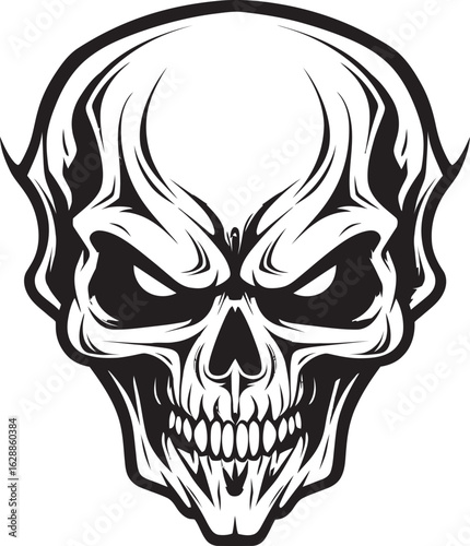 Horned Skull Darkness Vector Black Icon Skull Horned Fearsome Black Logo