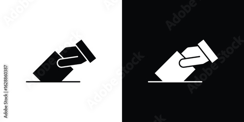 Ballot icon flat simple. icon set in silhouette