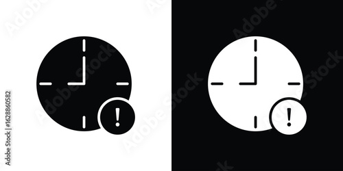 Alarm exclamation icon flat simple. icon set in silhouette