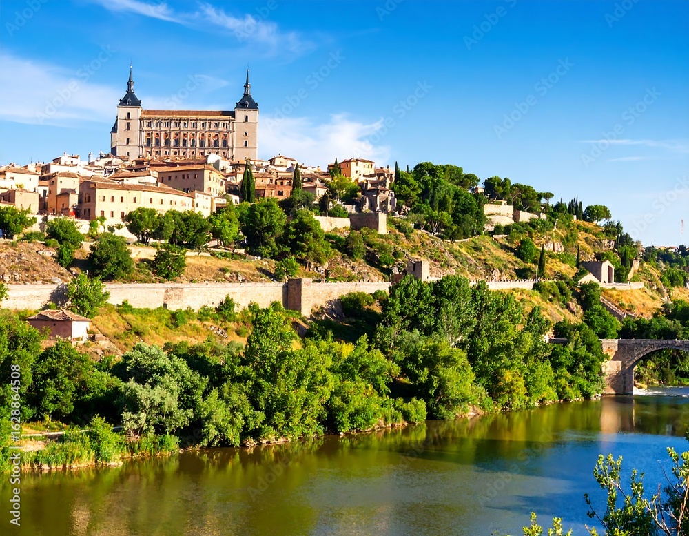 Naklejka premium Vast blue sky with fluffy clouds