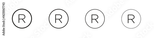 Registered icon design. Modern line. EPS10