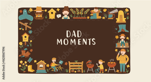 Father's day celebrating dad moments a collection of heartwarming memories and activities with fatherhood and family values vector