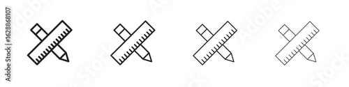 Pencil and ruler icon design. Modern line. EPS10