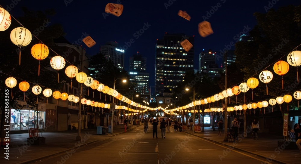 Fototapeta premium Illuminated street at night (1)