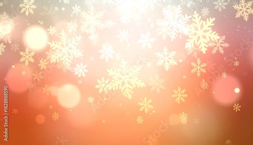 Winter snowflakes, warm colors