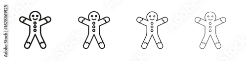 Gingerbread man icon design. Modern line. EPS10