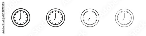 Clock seven icon design. Modern line. EPS10