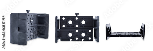 Electrical terminal block on a white isolated background