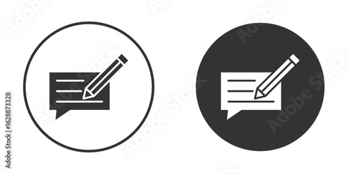 Write comment icon Minimal Flat Pictogram for Ui Designs