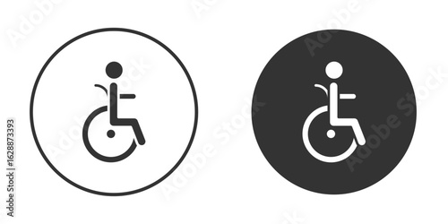Wheelchair icon Minimal Flat Pictogram for Ui Designs
