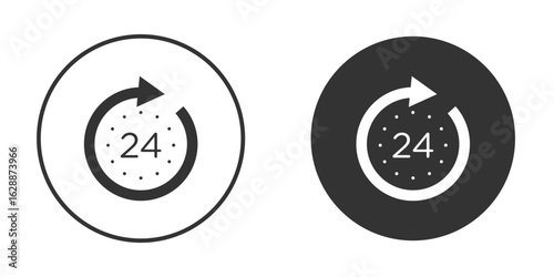 Time twenty four icon Minimal Flat Pictogram for Ui Designs