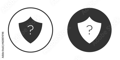 Shield interrogation icon Minimal Flat Pictogram for Ui Designs