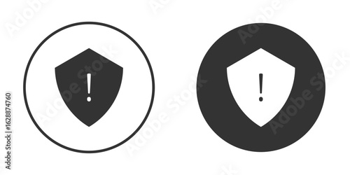 Shield exclamation icon Minimal Flat Pictogram for Ui Designs