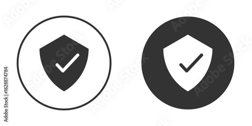 Shield check icon Minimal Flat Pictogram for Ui Designs