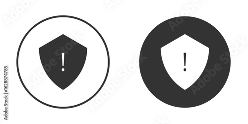 Shield exclamation icon Minimal Flat Pictogram for Ui Designs