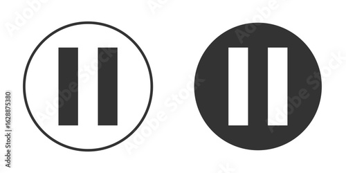 Pause icon Minimal Flat Pictogram for Ui Designs