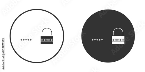 Password icon Minimal Flat Pictogram for Ui Designs