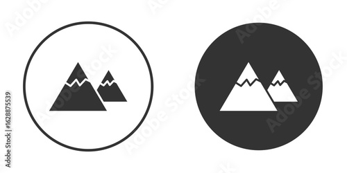 Mountains icon Minimal Flat Pictogram for Ui Designs