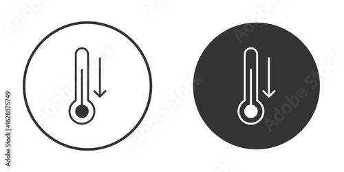 Low Temperature icon Minimal Flat Pictogram for Ui Designs